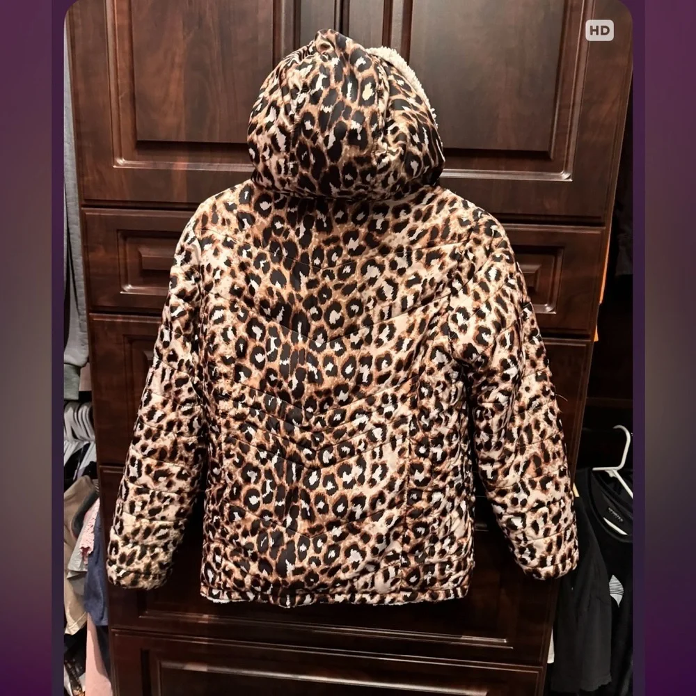 Justice Leopard reversible jacket girls 12/14 no stains or wear